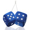 Zento Deals Pair of Hanging Black Dots Fuzzy Dices Nostalgic