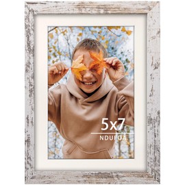 5x7 Picture Frame, Display Photos 4x6 with Mat or 5x7 without Mat, Poster Frame for Wall and Tabletop, White