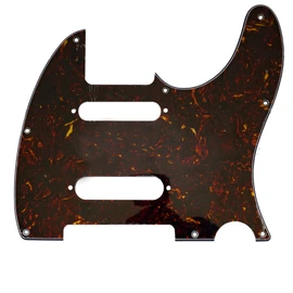 Musiclily Pro 8 Holes SS Guitar Tele Pickguard for USA/Mexico Fender Deluxe Nashville Telecaster Electric Guitar, 4ply Tortoise Shell