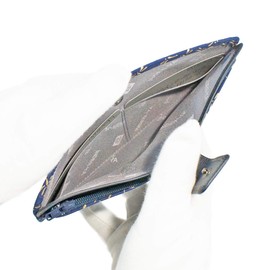 Indenya 2107-14-008 Long Wallet, Bundle, Large, Thin, Deer Leather, Navy & White Lacquer, Dragonfly Pattern, Navy, White