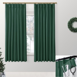 SHINELAND 63 Inch Length Blackout Curtains for Bedroom,Black Out Kids Gaming/Gamer Curtains for Boys Room,Dark Emerald Green