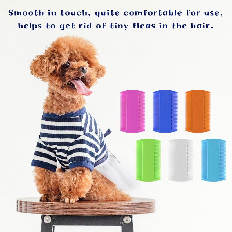 AUEAR, 12 Pack Pet Flea Lice Combs Double Sided Fine