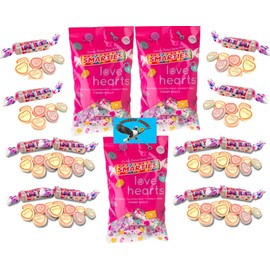 Smarties Love Hearts Candy Rolls 33 Count Valentine's Day Hard Candy - Includes PITCHING PIGEON Brand Magnet