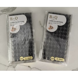 B&Q Lash Clusters B05 D Curl 16mm DIY Eyelash Extensions 72 pieces (Qty 2) NIB