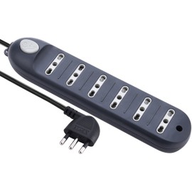 Electraline 62003 10/16 Amp 1.5 m Black 6 Way Dual Socket with Cable