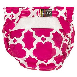 Kushies - Pañal individual para bebé, flores modernas fucsia