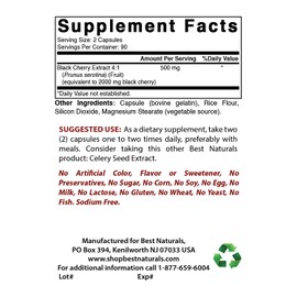 Best Naturals Black Cherry 1000 Mg Capsule, 180 Count