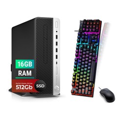 HP EliteDesk 705 G4 SFF PC Computer, AMD Ryzen 3 2200G 3,2GHz, 16GB RAM, 512GB SSD, Windows 11 Pro, Keyboard Mouse, USB WiFi+BT(Renewed)