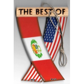 Rear view mirror car flags Peru and USA Peruvian unity flagz for inside the car