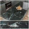 VEELIKE Antique Emerald Black Marble Contact Paper for Countertops Waterproof