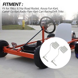 PACEWALKER Go Kart Brake Throttle Pedals with 71" Cable with Return Springs for 196cc 212cc 6.5hp Road Rocket Azusa Fun Kart Radio Flyer Carter Go Kart Vintage Go Cart Racing Drift Trike