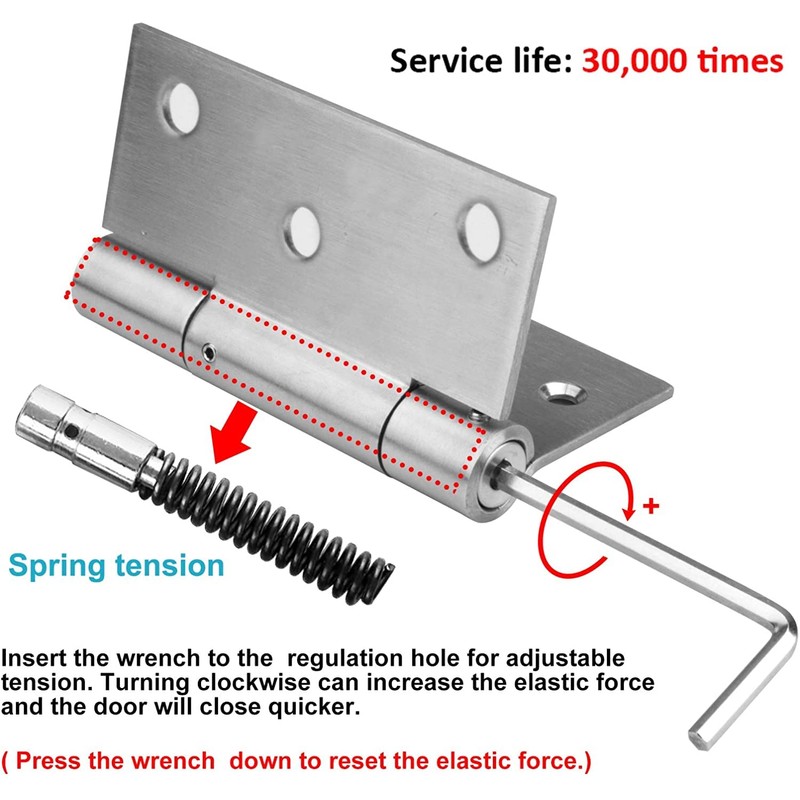 Jinyuanchao 3 Inch Self Closing Door Hinges, 3mm Thick Stainless