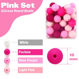 15mm Silicone Beads, 120 PCS Silicone Round Beads, Round Silicone Beads for Pens, Silicone Beads Bulk Set, Spacer Silicone Beads for Keychain Making, Silicone Mix Beads