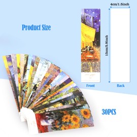 30PCS Bookmarks,GeeRic 4 * 15CM Vintage Painting Themed Paper Book Markers Page Clip Book Lovers Gifts for School Students Teachers Office Reading Stationery