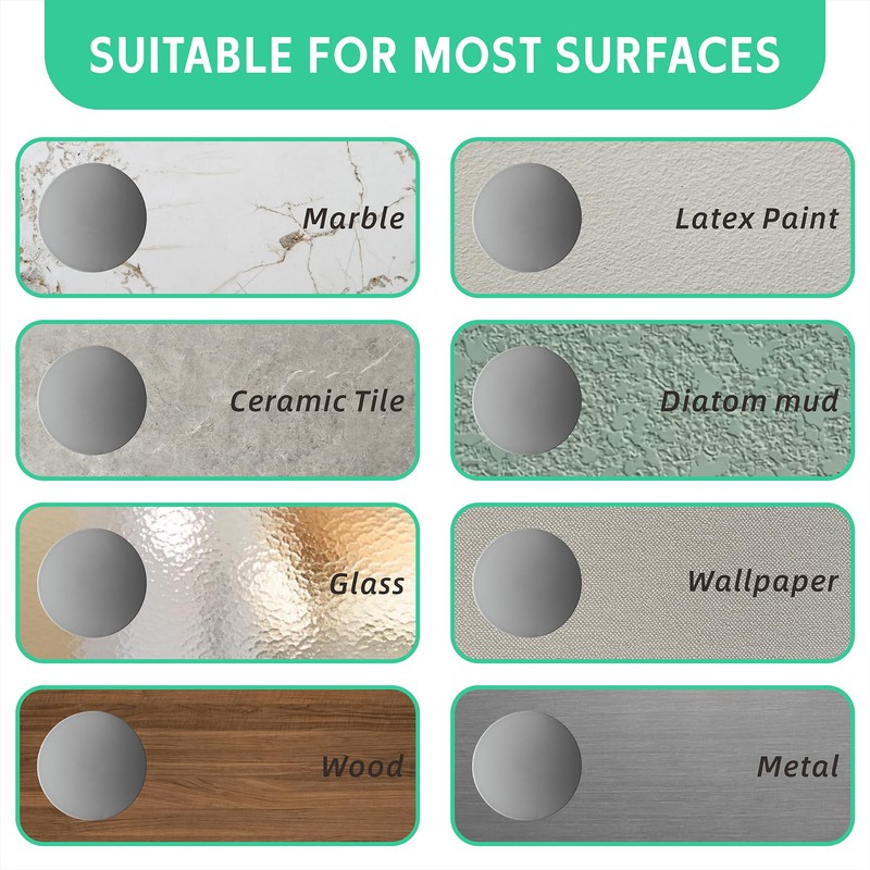 3.15" Round Door Stopper Wall Protector (5 PCS Black) Wall