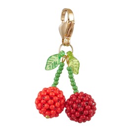 COGCHARGER 1 x Bag Pendant Key Ring Purse Accessories Pendant Cute Glass Beads Pendant for Women Handbag DIY Accessories, cherry