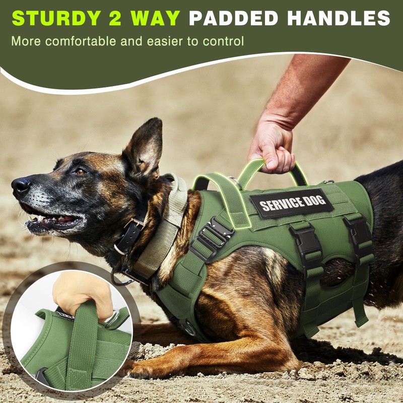 WINSEE Service Dog Vest Harness for Large Dog, Tactical Working