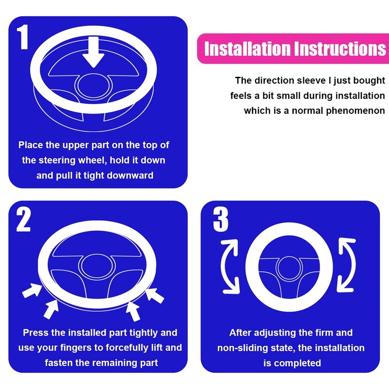 UHANBUT Elastic Stretch Steering Wheel Cover, Anti-Slip 15 inch Microfiber