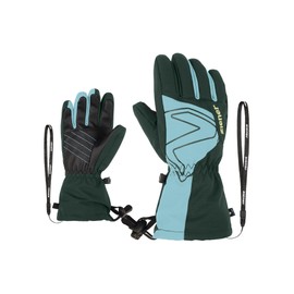 Ziener Children's Laval Ski Gloves / Winter Sports | Waterproof, Long Cuff, Dark Jungle, 6