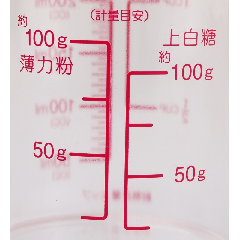 パール金属 キュートクリア 計量カップ 200ml ピンク C-2901