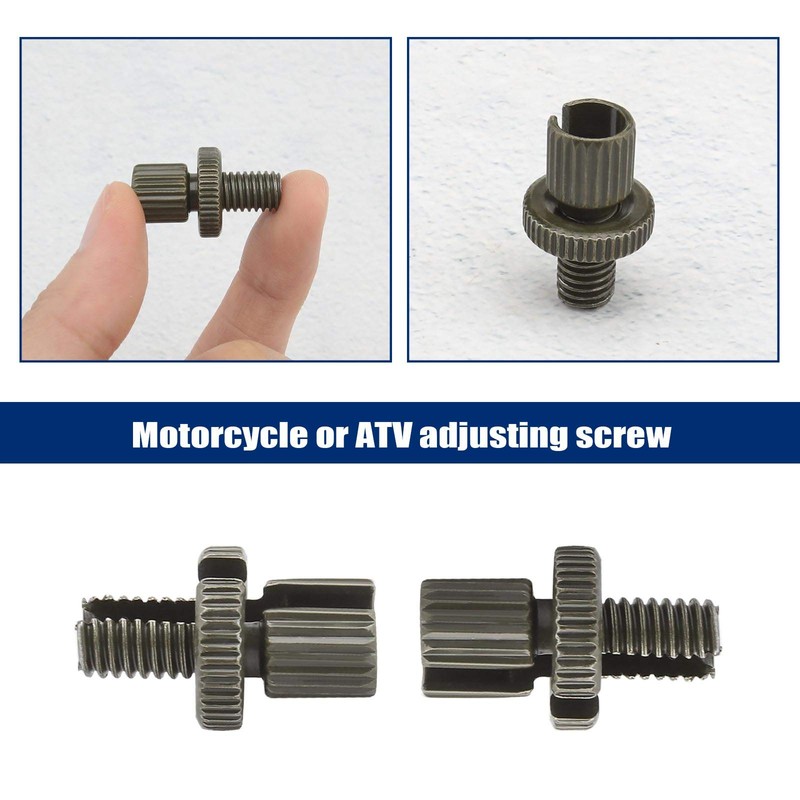 OTOTEC 4 x M8 Motorcycle Cable Adjustment Screws 8x28mm Front