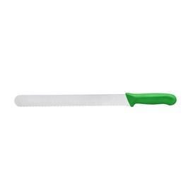 TrueCraftware- 12" Blade Slicer Knife Wavy Edge German Steel with Green Polypropylene Handle- Razor Sharp Multipurpose Sharp Knife Kitchen Chef Knife for Bread Meat Vegetable Poultry Cutting