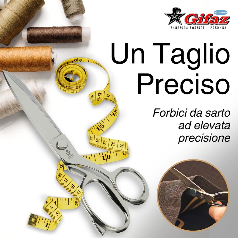 Gifaz Tailor's Scissors Fully Nickel-Plated Made in Italy