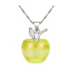 Uloveido Girl's Apple Necklace Silver Color Chain Fruit Pendant Necklace