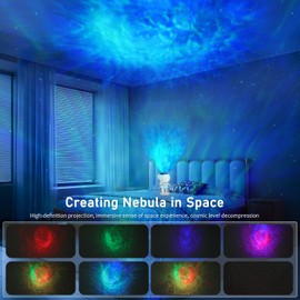 Astronaut Space Projector, Star Projector with Lamp, Galaxy Night Light for Kids, Bluetooth Speaker, Starry Nebula Ceiling LED Lamp, Room Decor for Birthdays, Christmas, Valentine's Day White