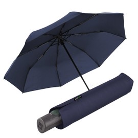 Knirps Vision Duomatic - Paraguas de lluvia con cierre automático, compacto y resistente al viento para lluvia, paraguas de viaje duradero para adultos, paraguas retráctil de 97 cm de diámetro, color agua