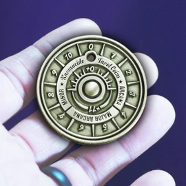 Karmacide Tarot Coin – Functional Decision-Making Spinning Coin with Original Tarot Illustrations, 2-Sided Gold Flip Coin for Inspiration, Meditation, and Guidance