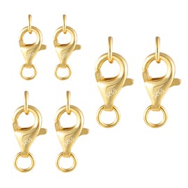 Gold Bracelet Clasp Chain Clasp, Pack of 6 Clasps for Bracelets Chains Clasps Chain Clasps for Crafts Jewellery Clasp with Closed Jump Rings Connect