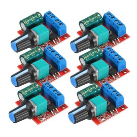 GUUZI DC Motor Speed Controller DC 6V 12V 24V 35V, DC 5V-35V 5A Voltage PWM Adjustable Driver Switch with Control Button (Pack of 6)