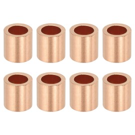 uxcell 1/4"(6mm) Wire Rope Stop Sleeve, Copper Crimping Loops Sleeve Round Crimp Ferrules for Wire Rope and Cable Ferrule, Gold 8Pcs
