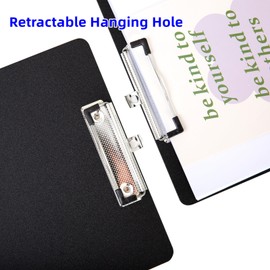 Clipboard A4, 2 Packs Plastic Clipboards Writing-Pad with Duty Clip for Office & Classroom Supplies -Black