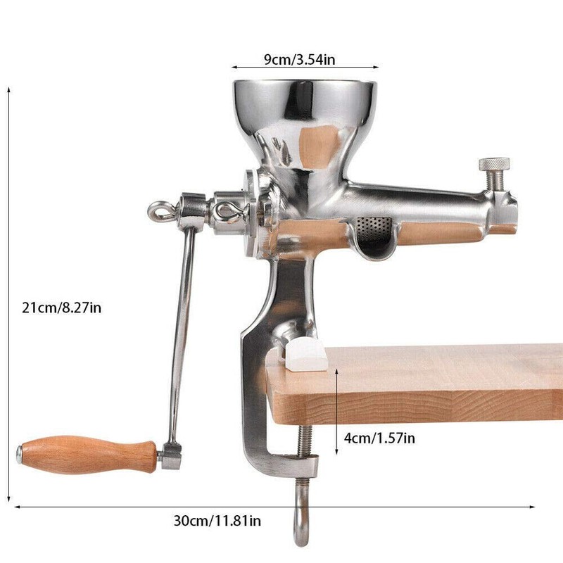 Stainless Steel Manual Wheatgrass Juicer, Hand Crank Fruit Vegetable Orange