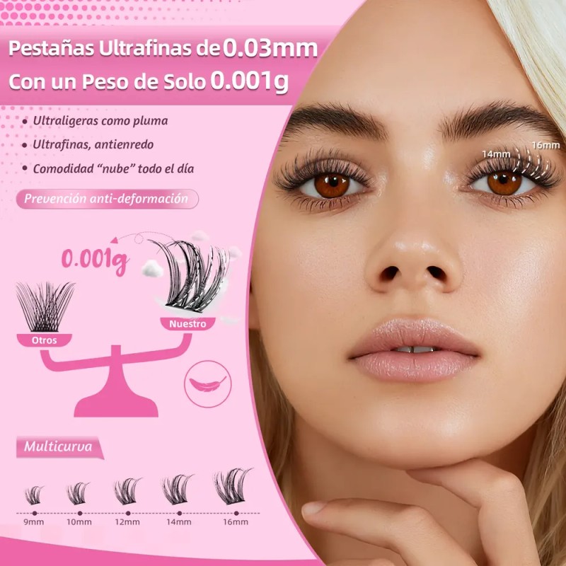 88 Piezas Pestañas Adhesivas Con Cinta Autoadhesiva