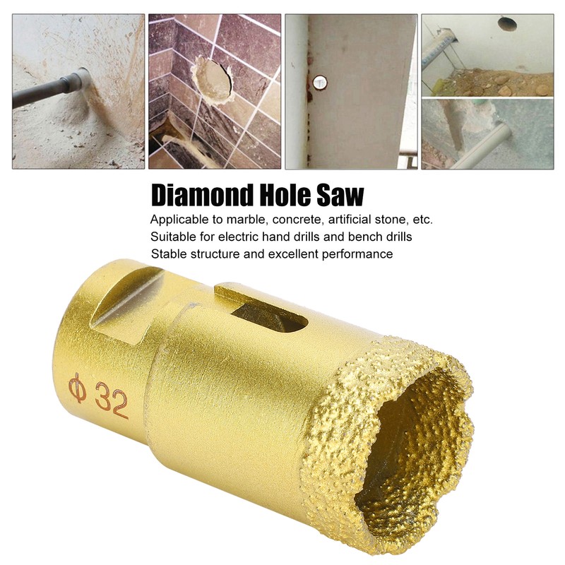 Diamond Hole Saw Brazing Drill Bit Marble Concrete Drilling Opener