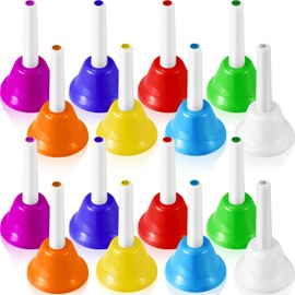 16 Pcs 8 Note Diatonic Metal Hand Bells for Kids Christmas Gift Musical Instruments Baby Kids Music Toys Set Colorful Hand Percussion Bells for Toddlers Children Adults Family School Church Classroom