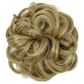 ASUITOFK Messy Bun Hair Piece Thick Updo Scrunchies Synthetic Hair Extensions Ponytail Hair Wig Hairpiece Strawberry Blonde & Bleach Blonde Mixed