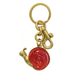 FURQNG Snail Bag Charm, Snail Keychain Purse Charms for Handbags, Cute Stuff Novelty Funny Keychain Bag Accessories Gifts for Women A Gold Red