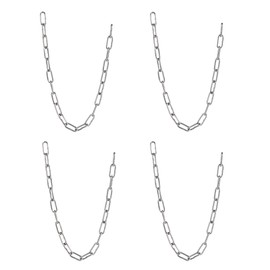 hannger DIY Chain 4 Packs, 3MM 0.5 Metre Cut Length in Metal Chain, Stainless Steel Chains Corrosion & Rust Resistant Heavy Duty Steel Chain for Anti-Theft/Lift Chain/Pet Dog/Decorative/Guardrail