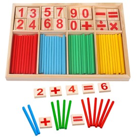Montessori Maths Toy, Colourful Rake Sticks Wooden Numbers, Educational Math Toy for Early Motor Skills Development Training of Your Child