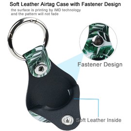 Case for Airtags Holder, Cute Air Tags Case Cover with Anti-Lost Keychain, [Scratch Resistant] Protective Airtags Case for Apple Tracker Key Finder 2021 Women (Palm Leaf)