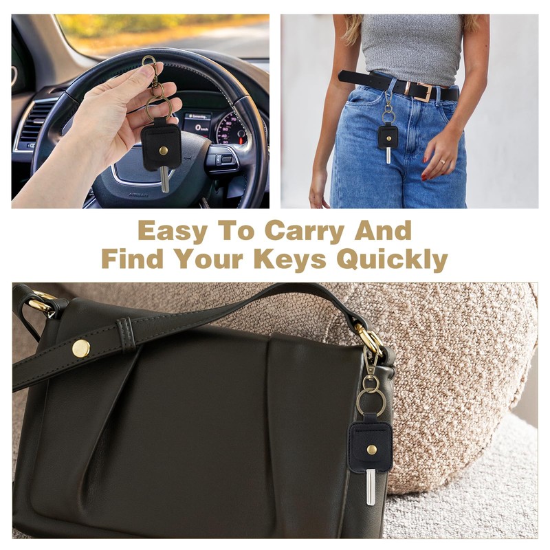Heclia 2PCS Broken Car Key Loop Replacement, Leather Car Key
