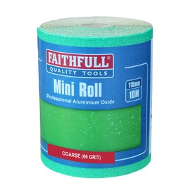 Faithfull FAIAR1060G 10M Coarse (60 Grit) Sandpaper Roll Green (Pro) 115mm x 10M