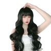 Long Curly Wavy Wig with Bangs Women Fashionable Synthetic Heat