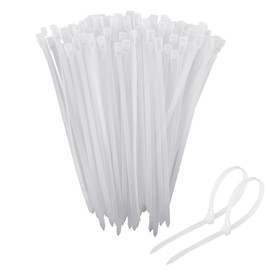 RAFIYU Pack of 200 Cable Ties Resealable, 5 x 200 mm, UV-Resistant, Removable and Reusable Holder for Cable Ties in Black, Chemical Resistance Set (White)