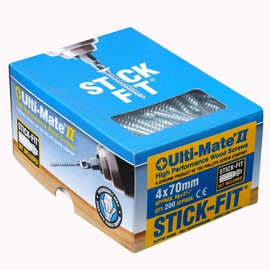 Ulti-Mate Woodscrews - 4.0 x 70mm Bright Zinc Plated - Box 200