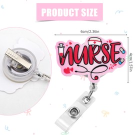 Funny Nurse Badge Reel, Retractable ID Badge Holder Nurse with ID Clip 360 Degree Rotation Accessories Gift for Doctors Teachers Nurses Medical Staff